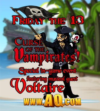Friday the 13 special event in AdventureQuest Worlds! Friday the 13th and Talk Like a Pirate Day in online adventure game AdventureQuest Worlds
